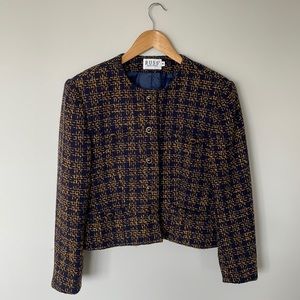 Vintage Russ Petites‎ Knit Cropped Blazer